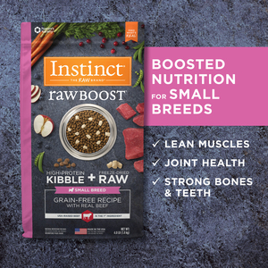 Instinct Raw Boost SB Alimento Seco Natural para Perro Raza Pequeña Todas las Etapas de Vida Receta Res, 4.5 kg