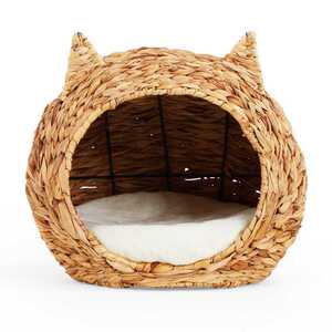 EveryYay Cama Tipo Iglú con Orejitas Diseño Tejido de Algas para Gato EveryYay Cama Tipo Iglú con Orejitas Diseño Tejido de Algas para Gato