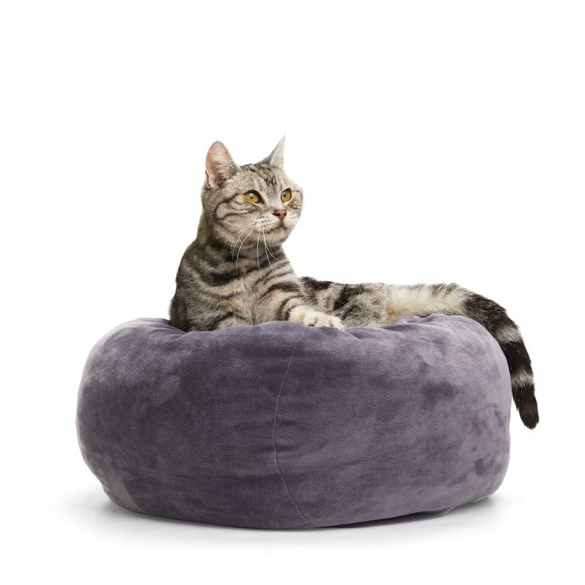 EveryYay Cama Circular de Borde Alto Ortopédica Diseño Puff para Gato