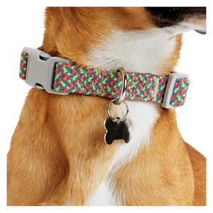 Youly Collar Ajustable Diseño Arcoíris Reflectante con Broche para Perro, Chico