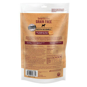 SmartBones Premios Masticables Naturales Libres de Granos con Forma de Stick Receta Pollo para Perro, 92 g