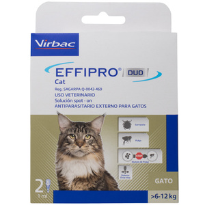 Virbac Effipro Duo Pipeta Desparasitante Externa para Gato, 6-12 kg