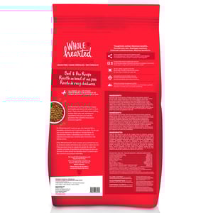 WholeHearted Libre de Granos Alimento Natural para Perro Todas las Edades Receta Res y Chícharo, 18.1 kg