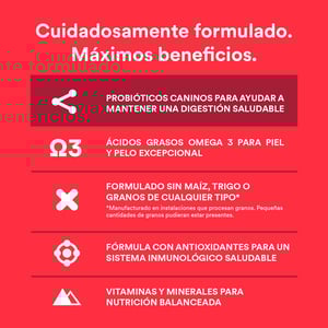 WholeHearted Libre de Granos Alimento Natural para Perro Todas las Edades Receta Res y Chícharo, 18.1 kg