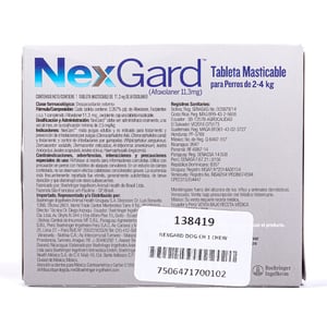 NexGard Antipulgas Masticable Desparasitante Externo para Perro, Chico