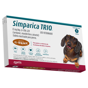 Simparica Trio Masticable Desparasitante Externo e Interno para Perro, 5-10 kg