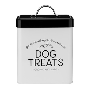 Amici Pet Contenedor de Metal Color Blanco Diseño Dog Treats para Premios para Perro, 2.7 kg