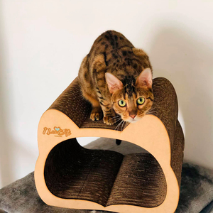 I Love Cats Rascador de Cartón Resistente Diseño Mashii para Gato, Mediano