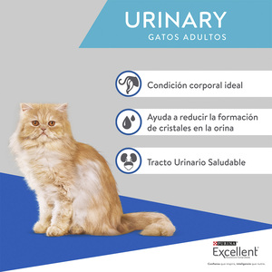 Purina Excellent Urinary Alimento Seco para Gato Cuidado Urinario Receta Pollo y Arroz, 3 kg