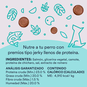 Canidae Sustain Premio Natural Tipo Jerky para Perro Receta Salmón y Camote, 113 g