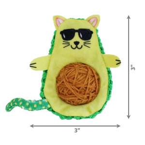 Kong Wrangler AvoCATo Juguete Multitexturas Diseño Aguacate Suave para Gato, Verde