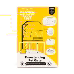 EveryYay Freestanding Pet Gate Reja Autoportante con Estilo de Biombo para Perro, Blanco EveryYay Freestanding Pet Gate Reja Autoportante con Estilo de Biombo para Perro, Blanco