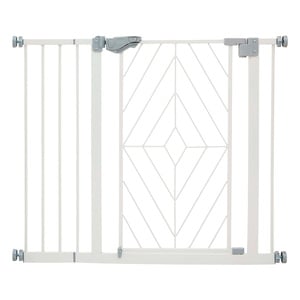 EveryYay Reja Ajustable de Metal con Diseño Moderno para Perro, Blanco