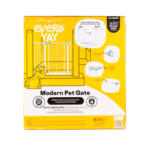 EveryYay Reja Ajustable de Metal con Diseño Moderno para Perro, Blanco EveryYay Reja Ajustable de Metal con Diseño Moderno para Perro, Blanco