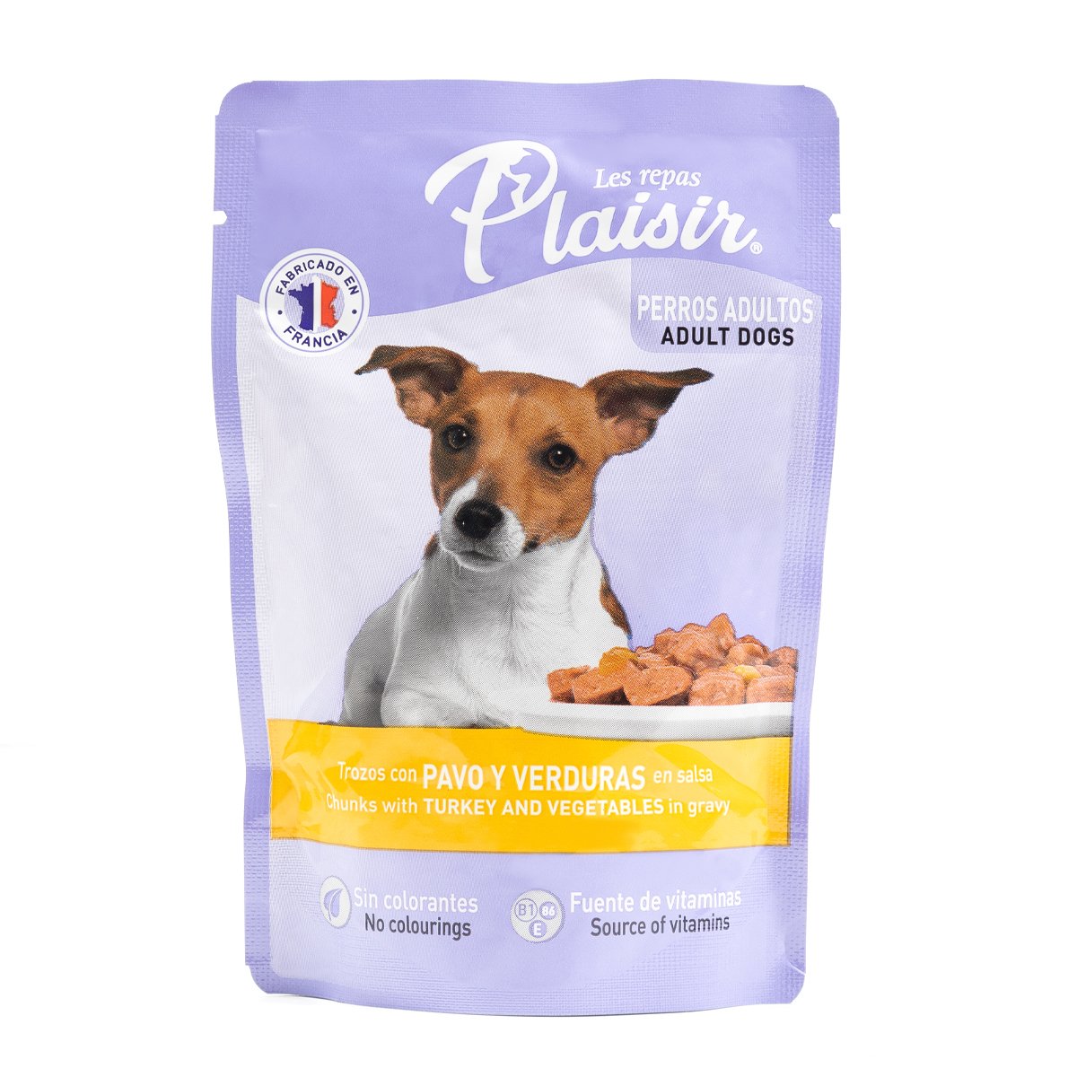 Les Repas Plaisir Alimento Natural Húmedo Receta Pavo y Verduras para Perro Adulto, 100 g
