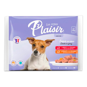 Les Repas Plaisir Multipack Alimento Natural Húmedo Recetas Variadas para Perro, 12 Piezas