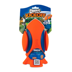 Chuckit! Kickoff Pelota de Goma Diseño Futbol Americano con Base para Perro, Naranja