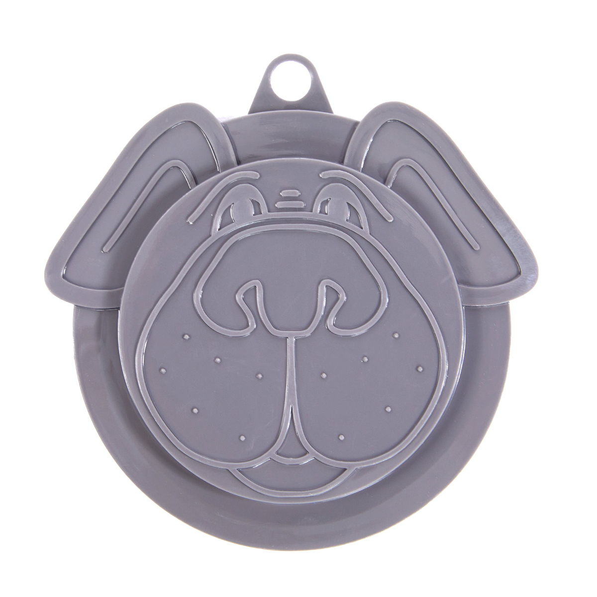 Petmate Tapa de Silicón para Latas Diseño Cara de Perro para Perro, Gris