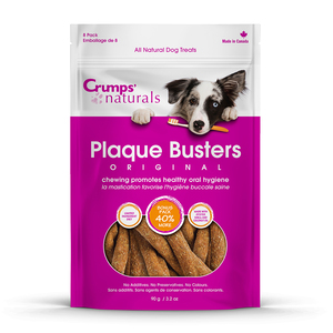 Crumps' Naturals Plaque Busters Original Masticable Dental para Perro con Ostras Molidas , 90 g