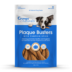 Crumps' Naturals Plaque Busters Masticable Dental para Perro con Ostras y Calabaza, 140 g