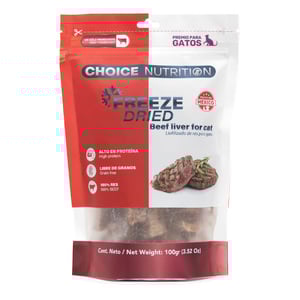 Choice Nutrition Freeze Dried Premio Liofilizado de Hígado Res para Gato, 100 g Choice Nutrition Freeze Dried Premio Liofilizado de Hígado Res para Gato, 100 g