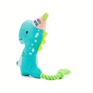 Petco Juguete Suave Diseño Dino Fiesta con Squeaker para Perro, Chico
