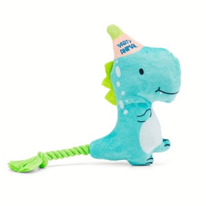 Petco Juguete Suave Diseño Dino Fiesta con Squeaker para Perro, Chico