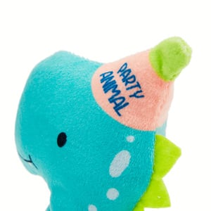Petco Juguete Suave Diseño Dino Fiesta con Squeaker para Perro, Chico