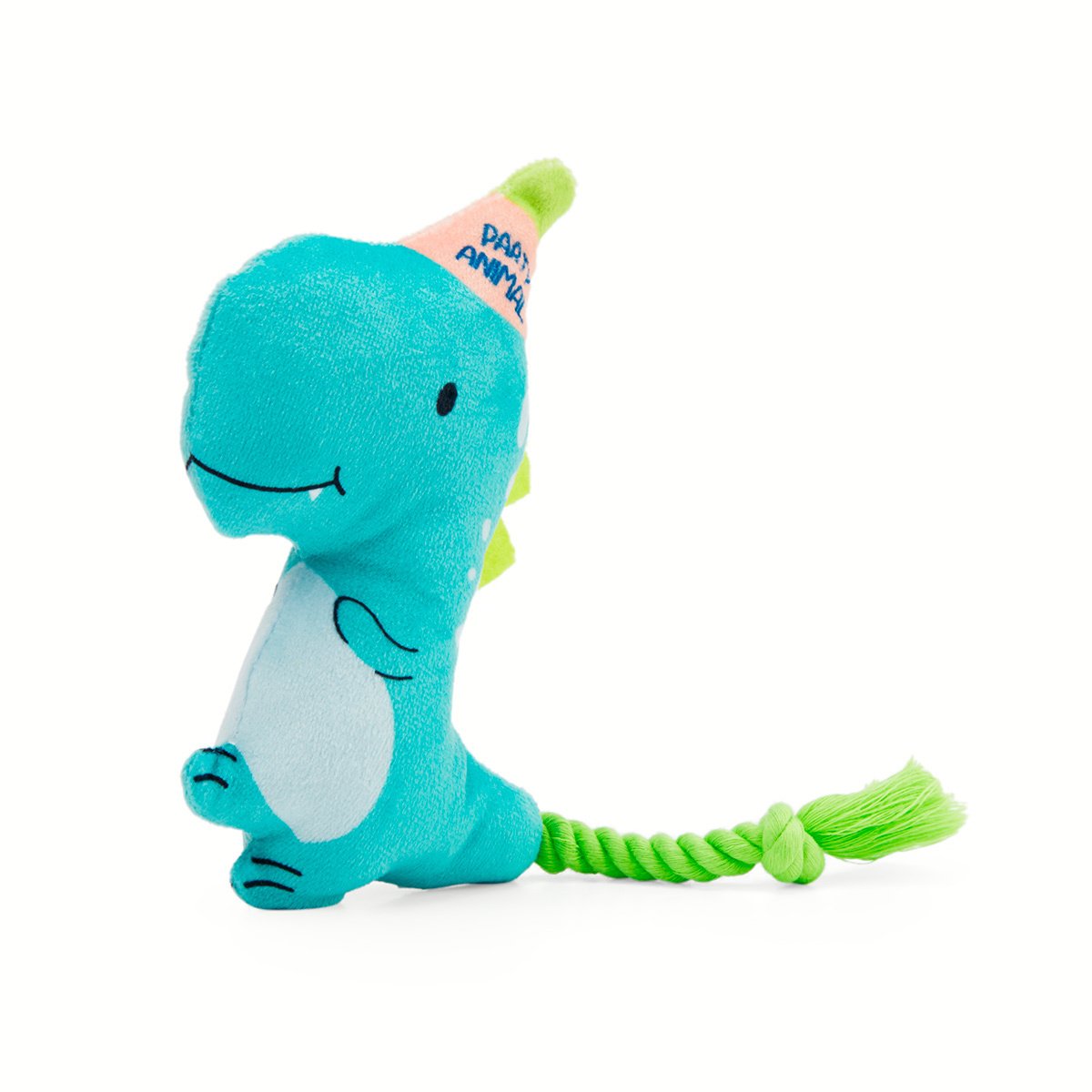 Petco Juguete Suave Diseño Dino Fiesta con Squeaker para Perro, Chico