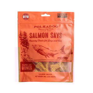 Polkadog Salmon Says Premios Naturales de Salmón Diseño Huesito para Perro, 226 g Polkadog Salmon Says Premios Naturales de Salmón Diseño Huesito para Perro, 226 g