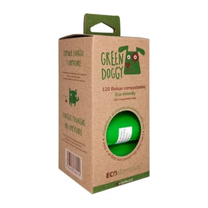 Green Doggy Bolsas Compostables para Desechos para Perro, 120 Bolsas