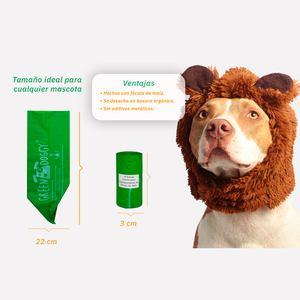 Green Doggy Bolsas Compostables para Desechos para Perro, 120 Bolsas