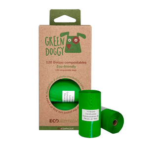 Green Doggy Bolsas Compostables para Desechos para Perro, 120 Bolsas
