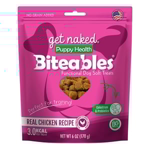 Get Naked Biteables Premios Funcionales Formula para Cachorro Saludable Receta Pollo, 170 g Get Naked Biteables Premios Funcionales Formula para Cachorro Saludable Receta Pollo, 170 g
