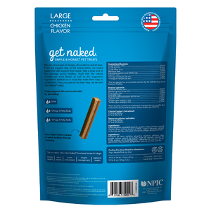 Get Naked Sticks Dentales + Soporte Piel y Pelo para Perro Adulto Raza Grande, 187 g