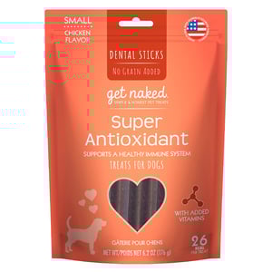 Get Naked Sticks Dentales + Antioxidantes para Perro Adulto Raza Pequeña, 175 g Get Naked Sticks Dentales + Antioxidantes para Perro Adulto Raza Pequeña, 175 g