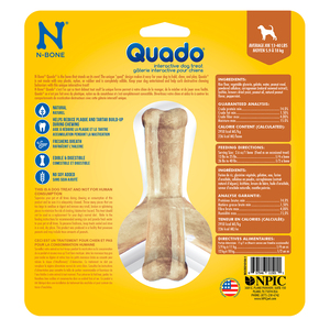 N-Bone Quado Premio Natural Interactivo Receta Cacahuate para Perro Mediano, 79 g