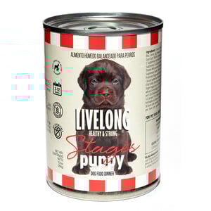 Livelong Healthy & Strong Alimento Natural Húmedo Receta Pollo, Res & Sardina para Cachorro, 354 g Livelong Healthy & Strong Alimento Natural Húmedo Receta Pollo, Res & Sardina para Cachorro, 354 g
