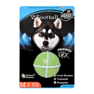 4BF Pelota Deportiva de Hule Natural Diseño Football para Perro, Mediano