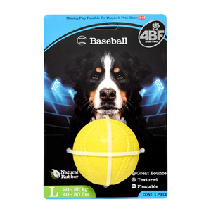 4BF Pelota Deportiva de Hule Natural Diseño Baseball para Perro, Grande