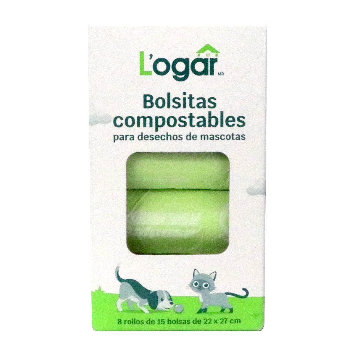 L'ogar Bolsas Compostables para Desechos de Perro, 120 Bolsas