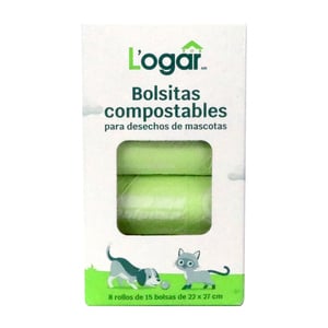 L'ogar Bolsas Compostables para Desechos de Perro, 120 Bolsas L'ogar Bolsas Compostables para Desechos de Perro, 120 Bolsas