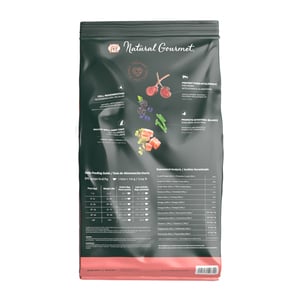 Natural Gourmet Alimento Natural Piel y Pelo Saludables para Perro Adulto Receta Cordero y Salmón, 12 kg