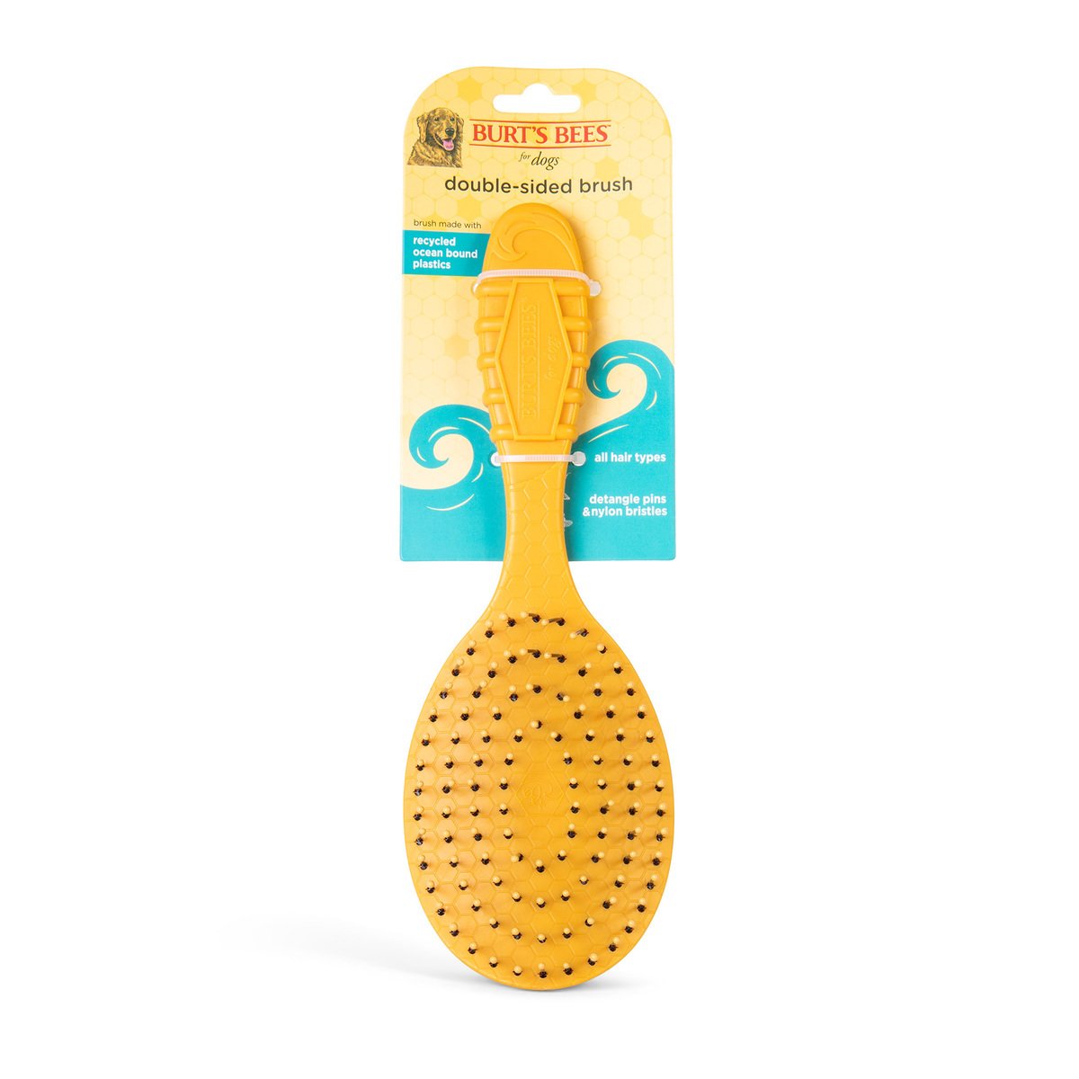 Burt's Bees Cepillo 2 en 1 Ecológico para Perro, Mediano / Grande