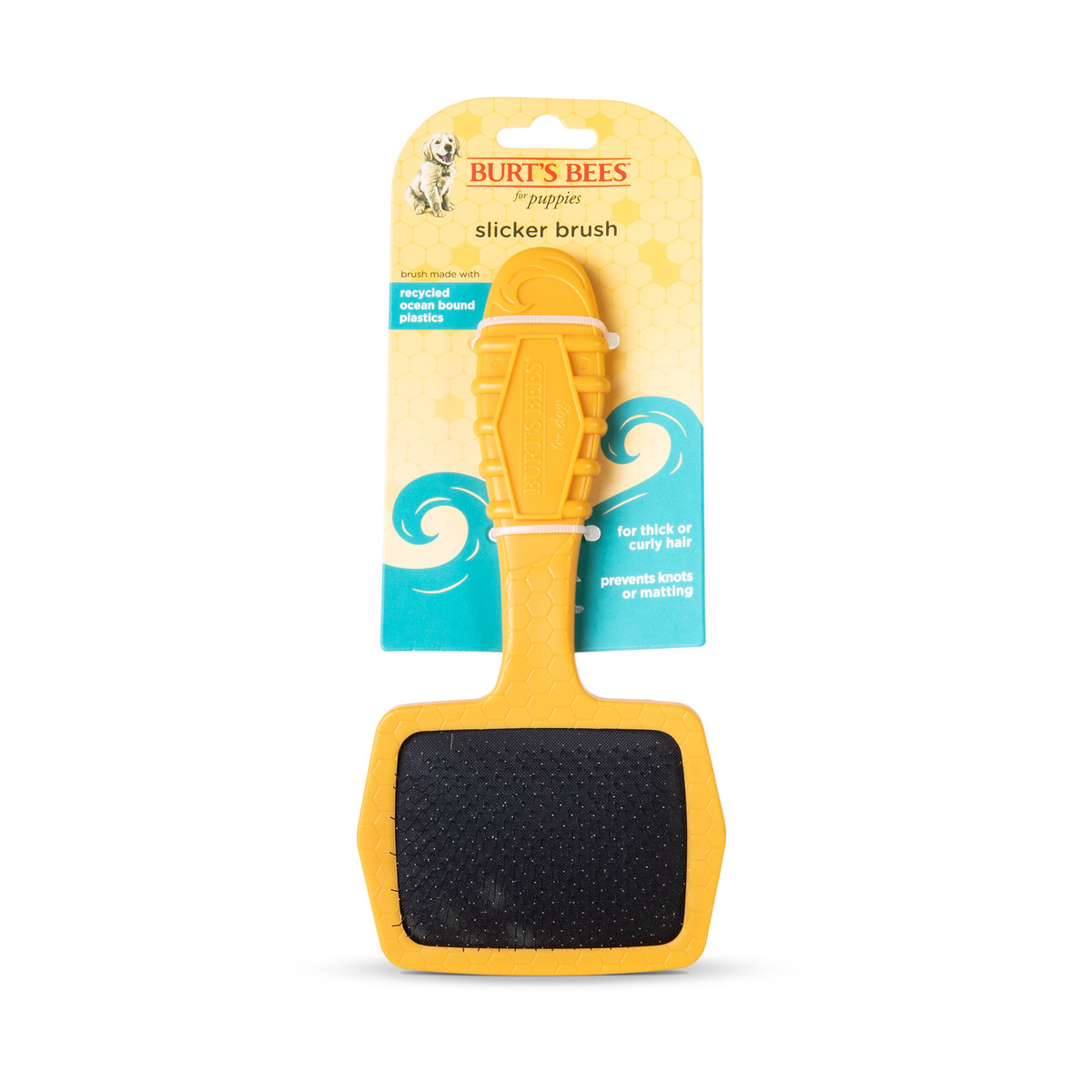 Burt's Bees Carda Ecológica Puntas con Goma para Cachorros y Perros Adultos, Chico