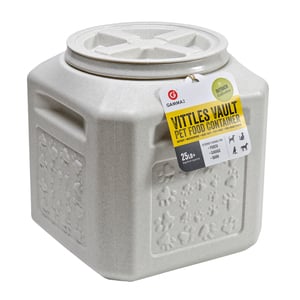 Gamma Plastics Contenedor Liso Color Blanco para Alimento para Perro, 11 kg