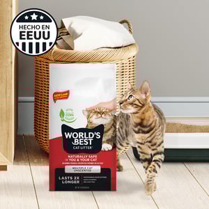 World's Best Unscented Arena Natural Aglutinante Sin Fragancia para Hogares Multigato, 6.8 kg