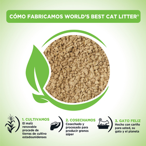 World's Best Comfort Care Arena Natural Aglutinante Sin Fragancia para Gato, 6.8 kg