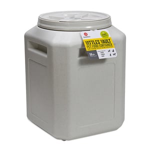 Gamma Plastics Contenedor Liso Color Blanco para Alimento para Perro, 22 kg Gamma Plastics Contenedor Liso Color Blanco para Alimento para Perro, 22 kg