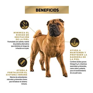 Pro Plan Sensitive Skin Optiderma Alimento para Perro Adulto Raza Mediana / Grande Receta Salmón, 3 kg